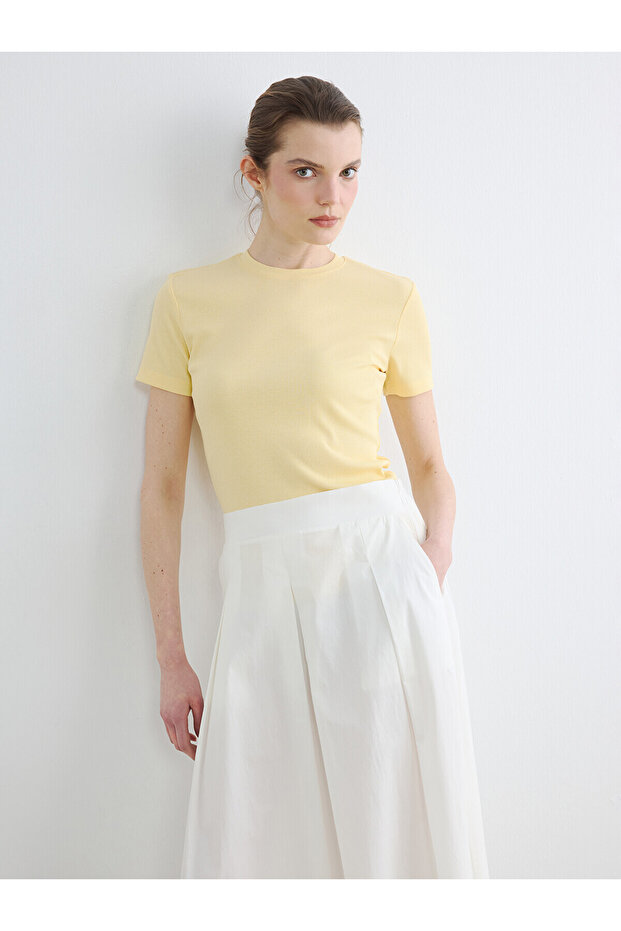 Original Oval Collar Women's Ribbed T-Shirt