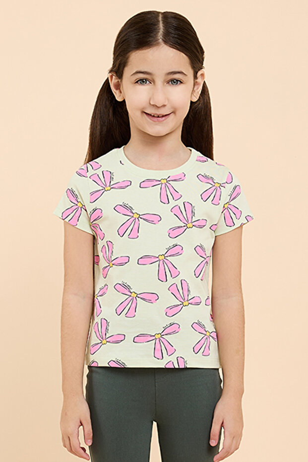 Printed T-Shirt with Crew Neck and Short Sleeves