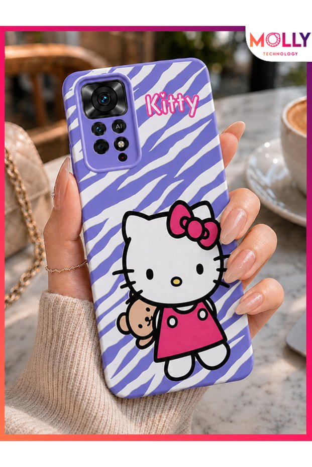 Purple Zebra Hello Kitty Pattern Silicone Case for Redmi Note 11 Pro