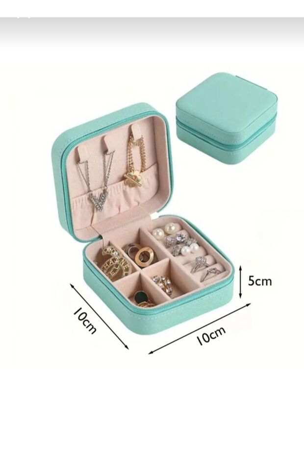 Mini Jewelry Box Travel Type Jewellery Case Necklace Ring Earring Organizer Jewelry Organizer 10X10X5Cm