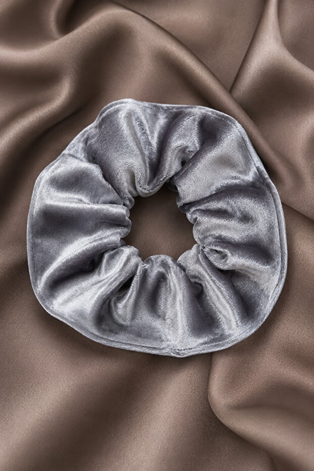 Gray Velvet Hair Clip Single Soft Fabric Elastic Hair Clip