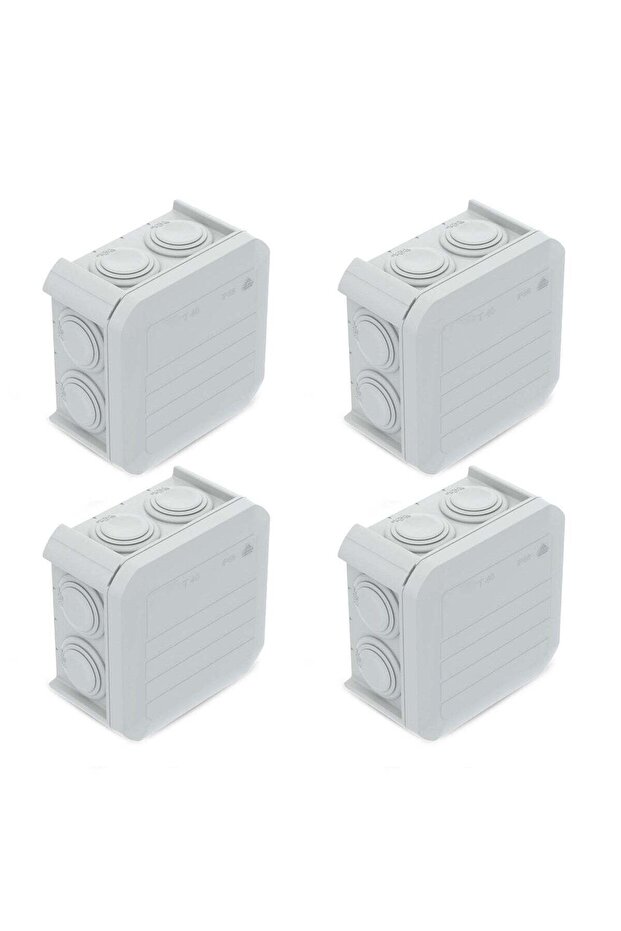 Junction Box, IP55 Waterproof Electrical Enclosure, Surface Mount, White (Pack-Of 4)