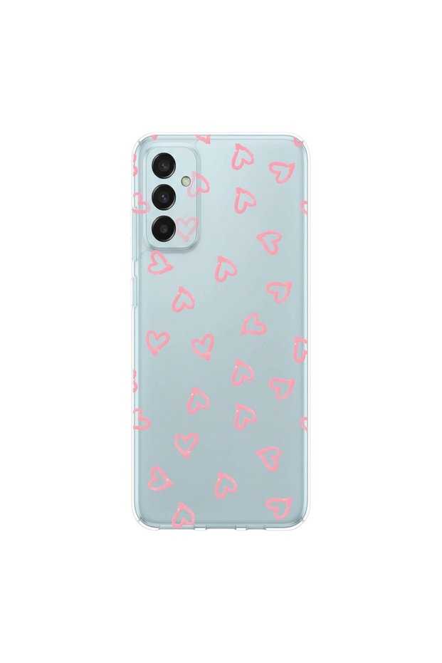 حافظة شفافة متوافقة مع هاتف سامسونج جالاكسي M13 بتصميم Heart 7