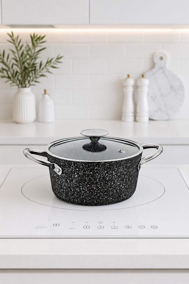 3316 Anthracite 24 cm Granite Deep Single Pot