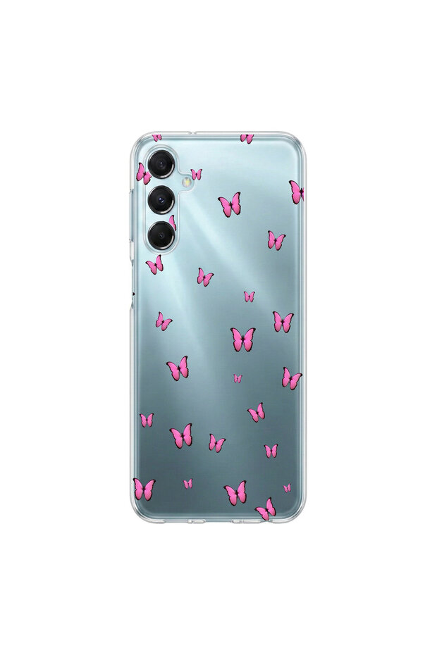 Samsung Galaxy M34 Compatible Butterfly 3 Design Transparent Case
