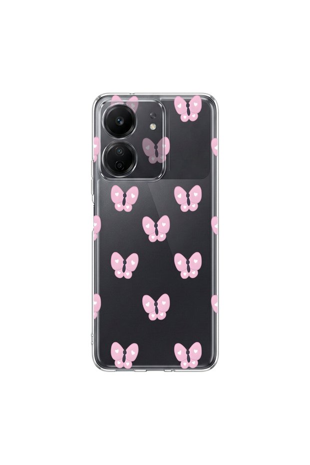 Poco C65 Compatible Butterfly 2 Design Transparent Case