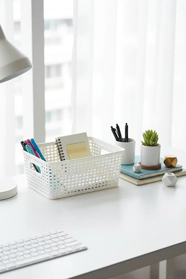Perforated Square Basket Small – Multi-Purpose Organizer and Breathable Storage Box 21.8 cm