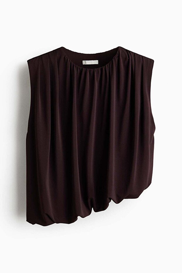 Draped bubble-hem top - 5