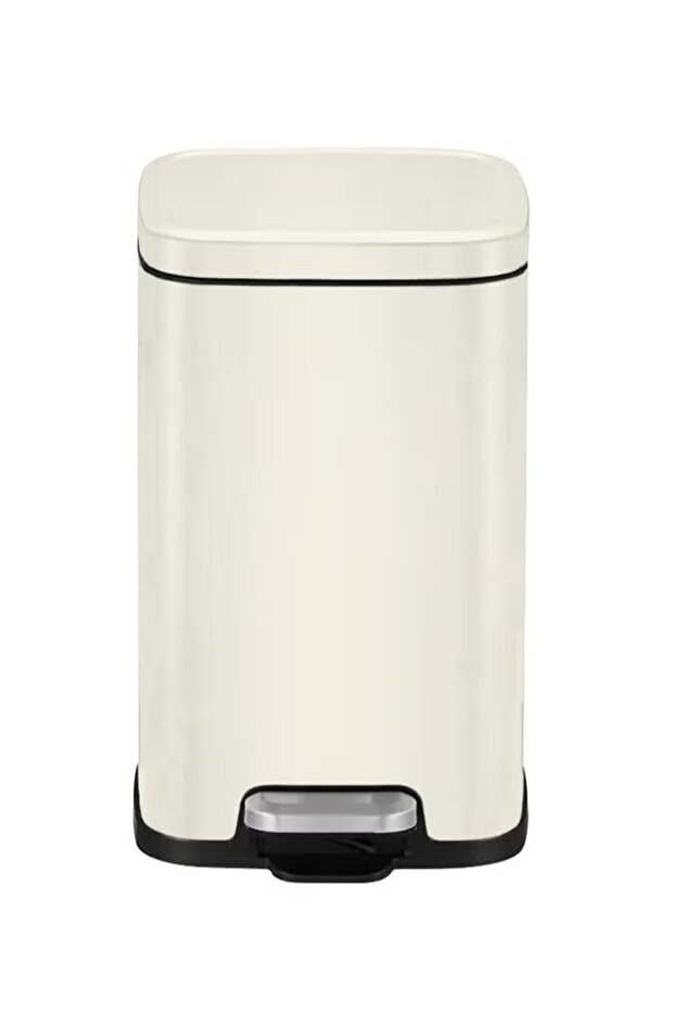 Stainless Steel Color coated Slow Cloasing Bin 6L Beige