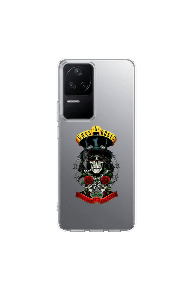 Poco F4 Compatible Metal 3 Design Transparent Case