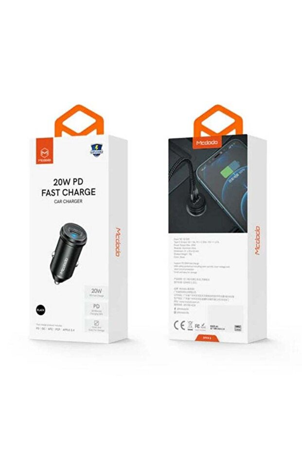 CC-7490 PD USB-C Fast Car Charger 20W Black