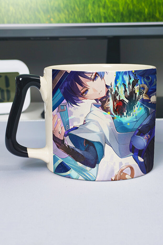 Wanderer Genshin Impact Printed Ceramic Luxury Mug (1 Piece) Special Black Handle Wave Handle V3D