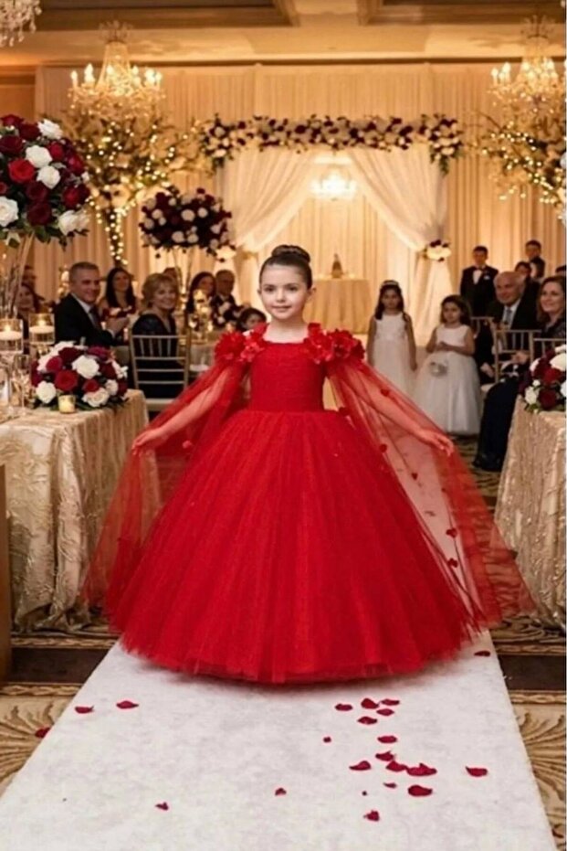 Girl's Fluffy - Shimmering Wedding Dress Evening Gown