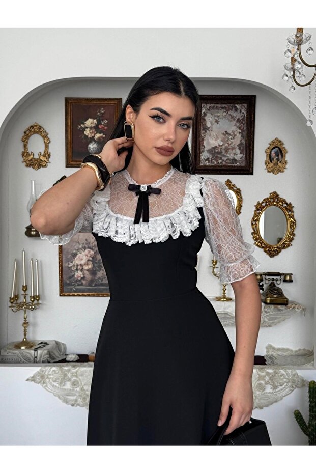 black knit dress long sleeve Lace Up Front Rib From Summer to Fall: ModelID: 206 Size:13W