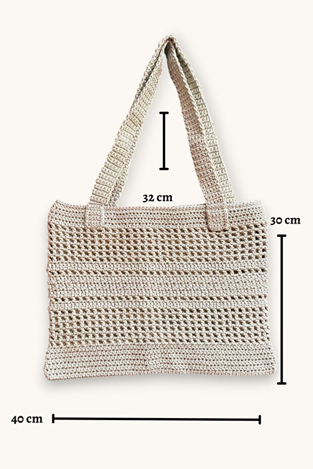 Multipurpose Mesh Patterned Summer Shoulder Bag - 3