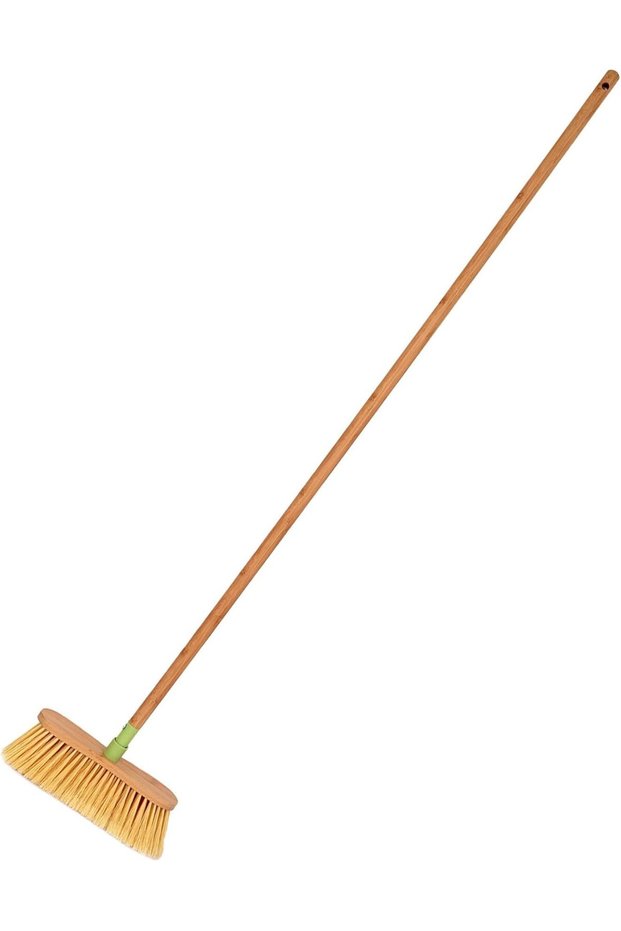 Wooden Broom, Floor Broom for Floor Cleaning, Bamboo Chenille Broom with Microfiber Bristles, Multipurpose Sweeping for Home, Office, Indoor Outdoor Use