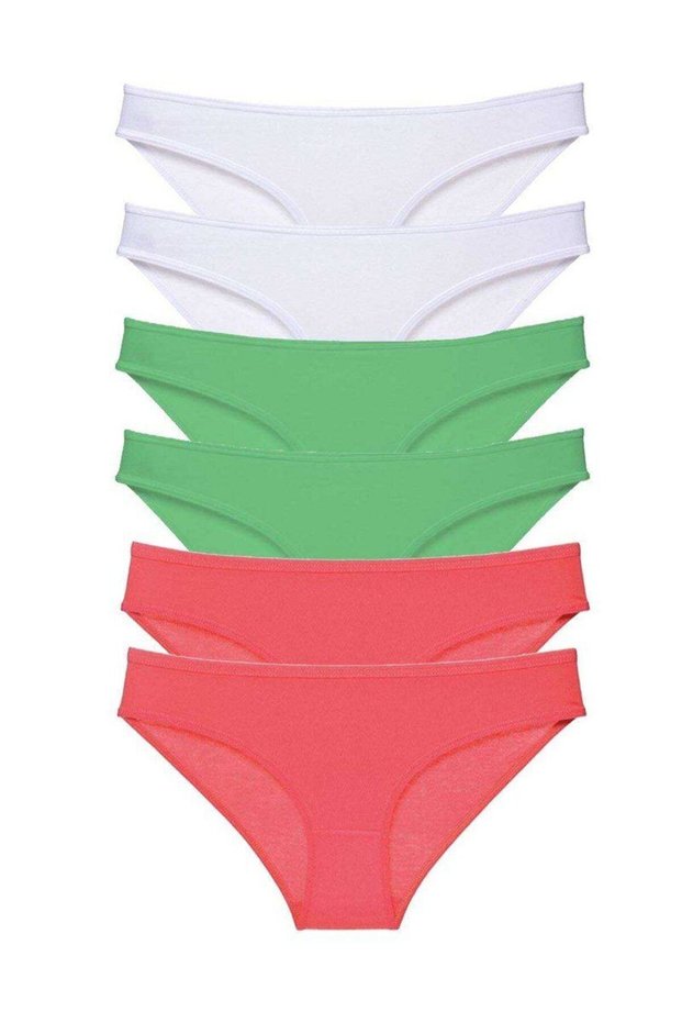 6 Pieces Super Eco Set Lycra Women's Slip Panties 552