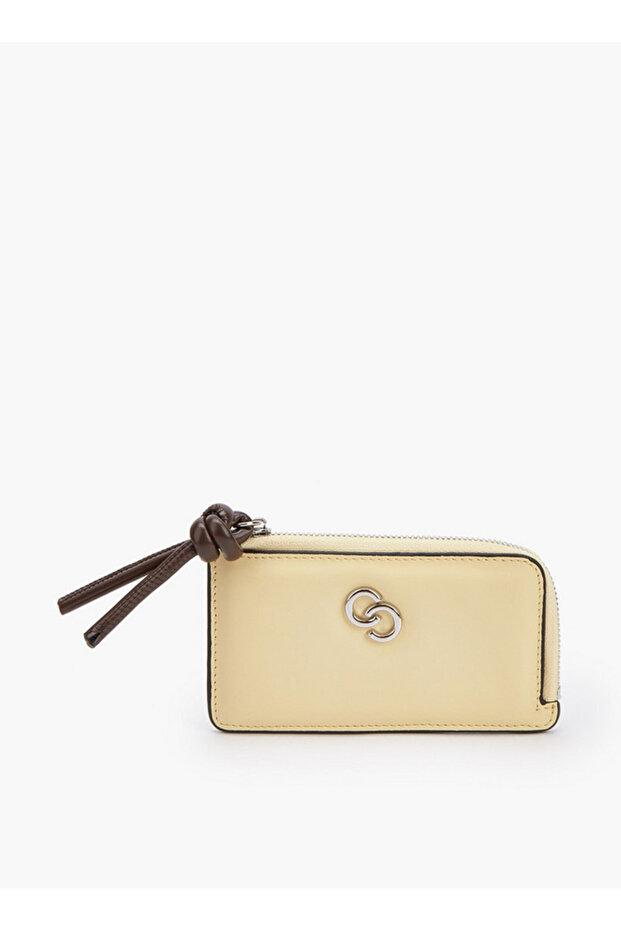 Logo Accent Wallet with Zip Closure