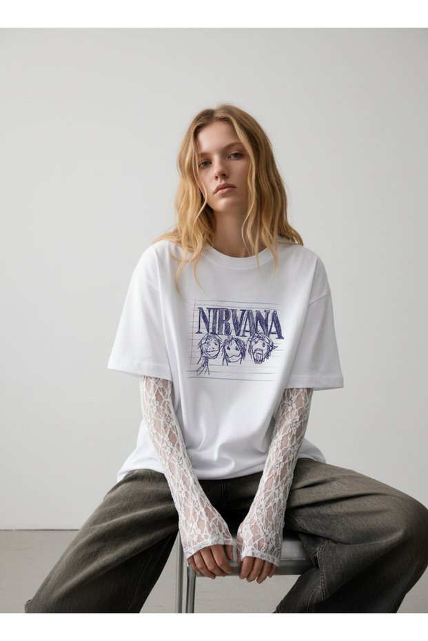 Nirvana Printed 100% Cotton Unisex Oversize T-Shirt