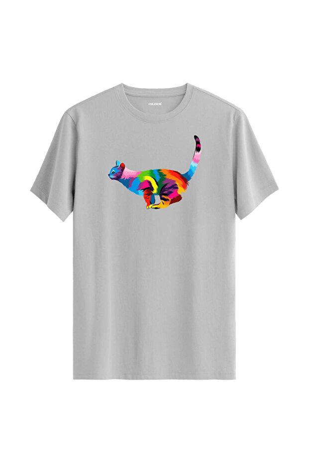 Colorful Luna Cat Printed T-Shirt