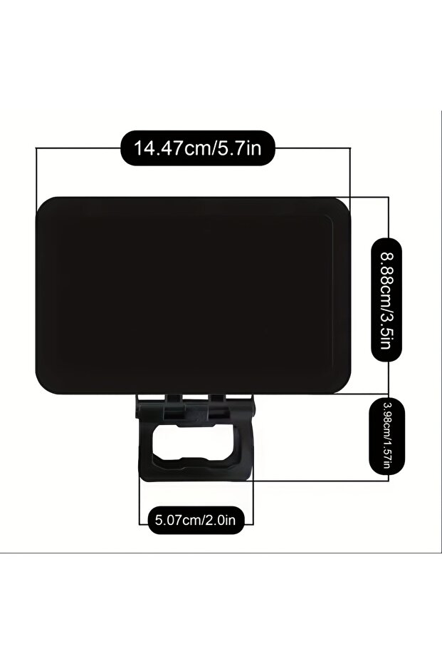 black Portable Foldable Phone Sunshade – Anti-Glare, Multi-Angle for Outdoor, Cycling, Camping & Tra