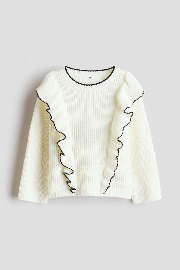 Frill-trimmed jumper