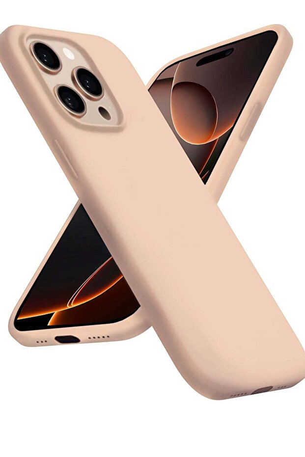 Desert Titanium Compatible Liquid Silicon iPhone 16 Pro Case 6.3 Inch Slim-Soft, Stylish Shockproof Protective with Microfiber Lining