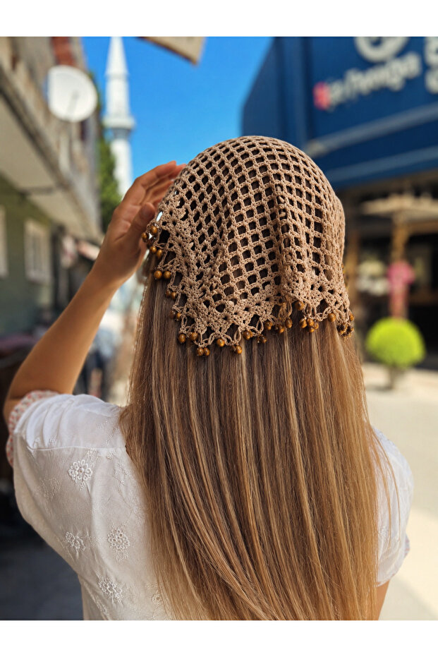Brown Hand Knitted Bandana