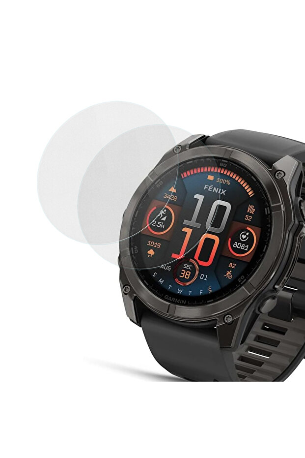 واقي شاشة زجاجي متوافق مع جهاز Garmin Fenix 8 مقاس 51 ملم 9H، قطعتين
