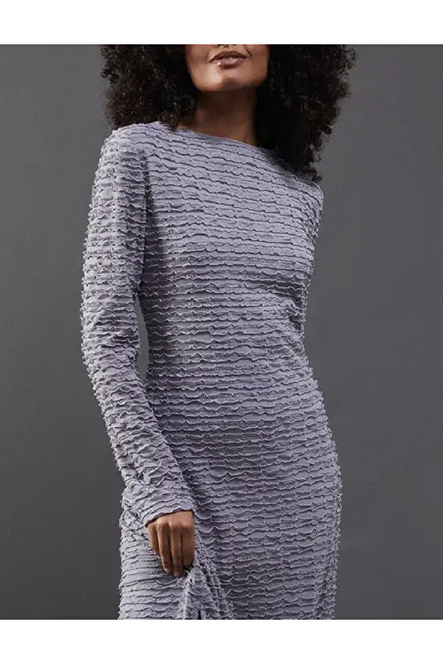 Rochie medie, Gri - 2