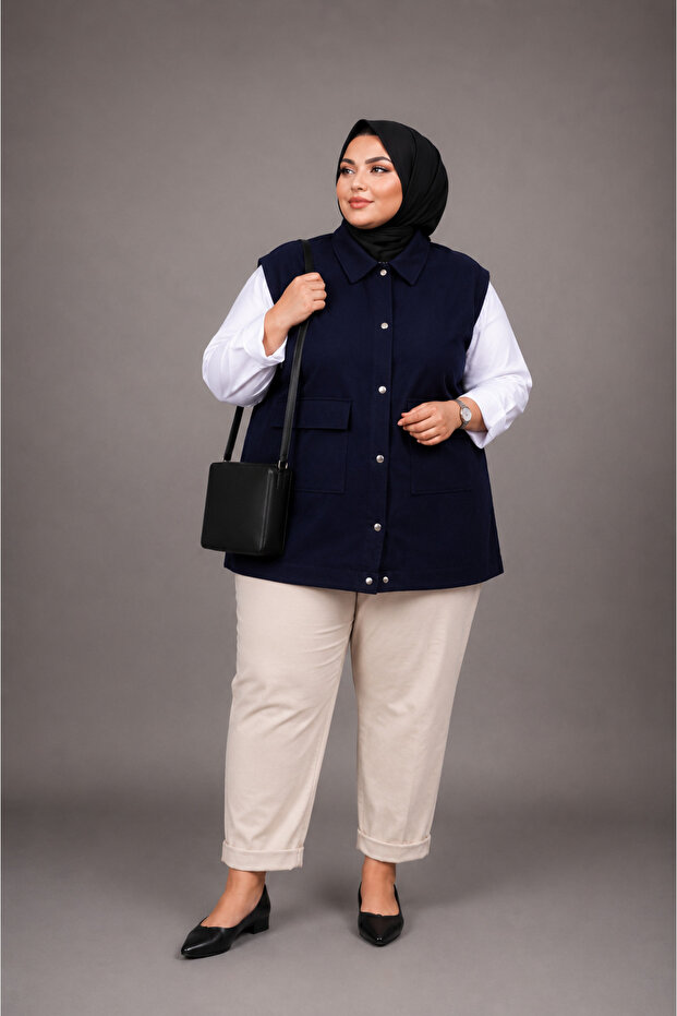 Plus Size Hijab Gabardine Vest