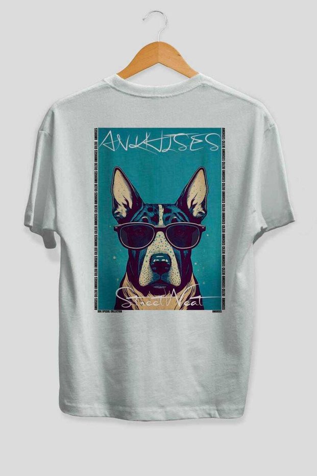 For the Love of Dogs 47 Back Dog Print White Oversize T-Shirt 100% Cotton Unisex Dog Lover Premium Design