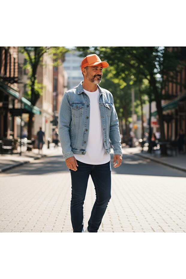 قبعة بيسبول من نوع Sunset Breeze Orange Mesh Trucker