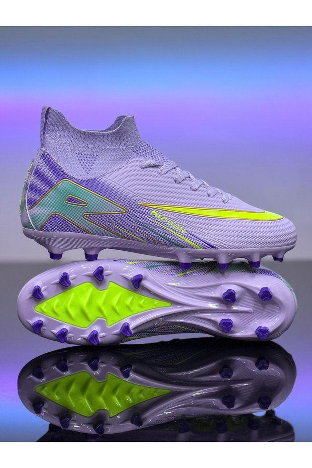 Men's Artificial Turf Football Shoes Imported Sole, Grass Field, Spiked, Knitted Sock Football Sports Shoes