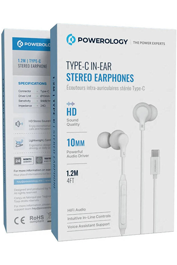Type-C In-Ear Stereo Earphones White