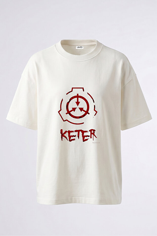 Scp Keter Design Back Printed Cotton White Oversize T-Shirt