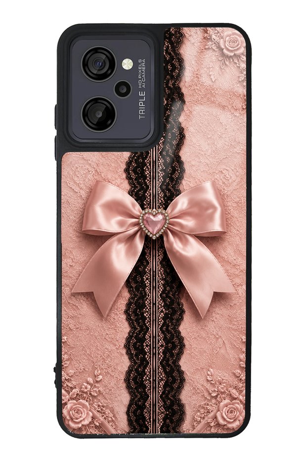 Casper M40 Glossy Phone Case with Pink Lace Bow Design