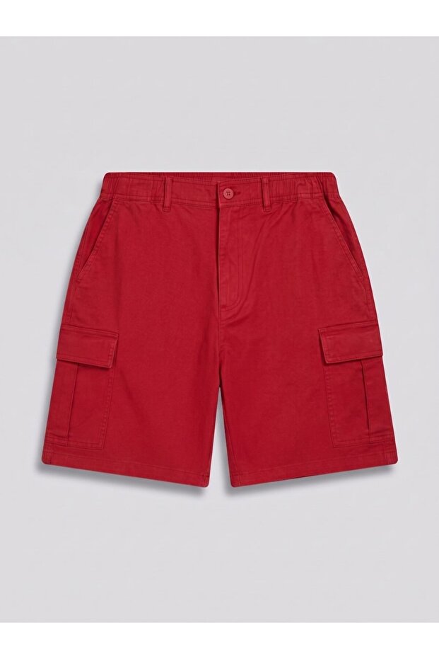 Orange Shorts with Front Cargo Pockets