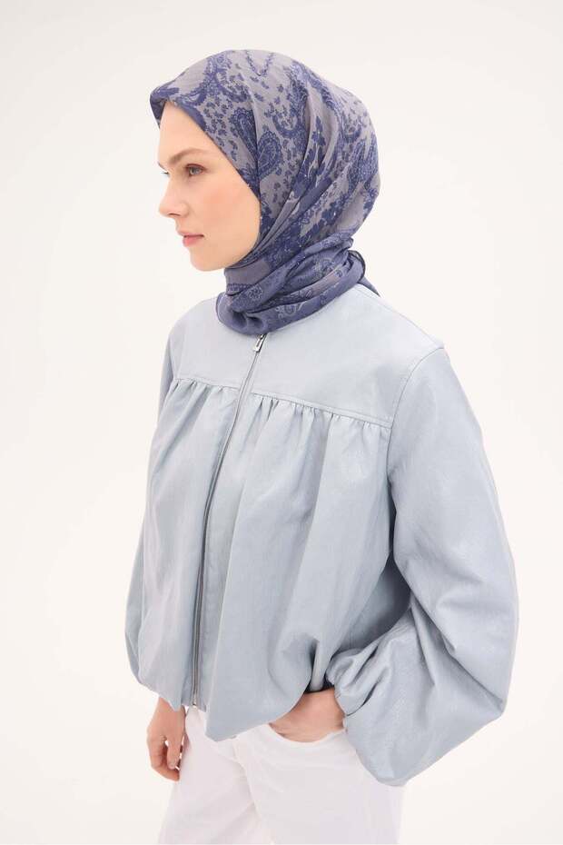 وشاح تينسل مونار بنمط نيلي 90x90
