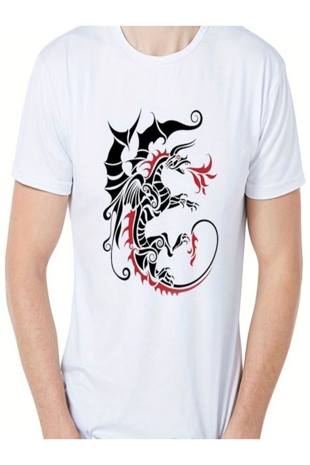 Dragon Printed White T-Shirt