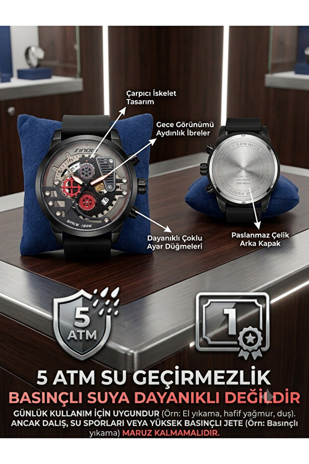 Modern Design Men's Wristwatch | 5 Atm Waterproof | With 1 Year Warranty"