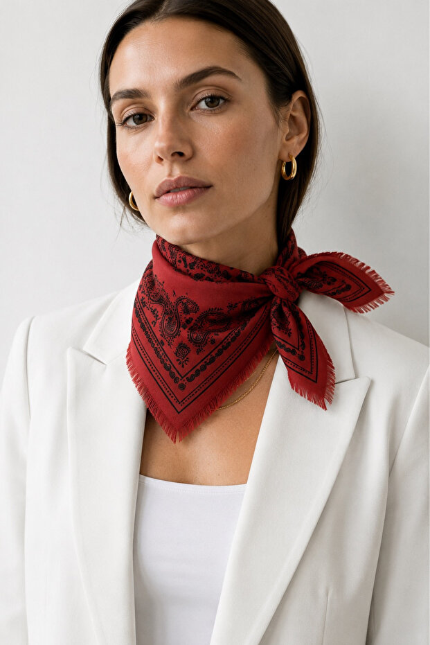 Women's Neck Scarf with Natural Content 60X60 Scarf