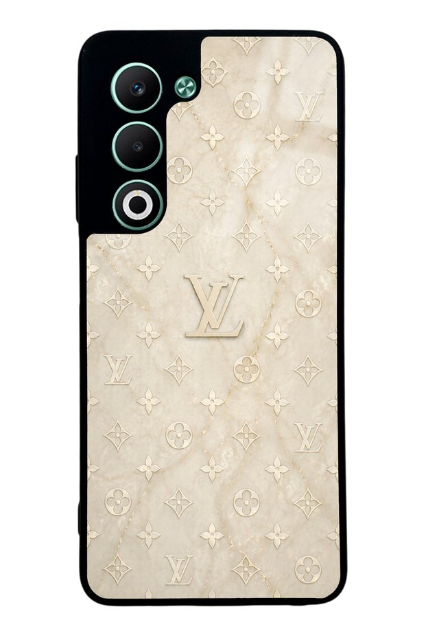 Oppo A5 5g Cream Gold Lv Design Glossy Phone Case