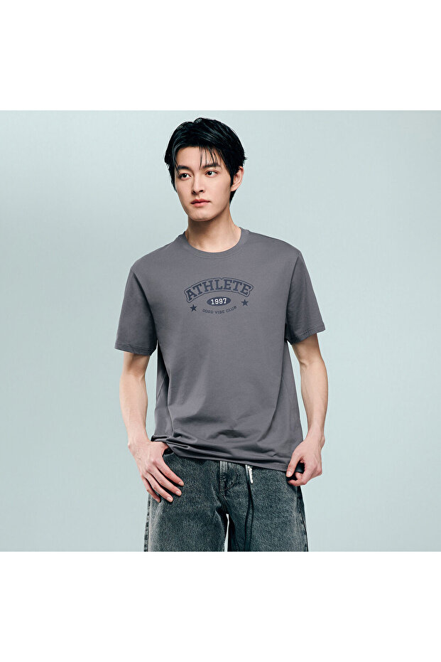 Men's Cotton Jersey Crew‑Neck Print Tee | Online Exclusive