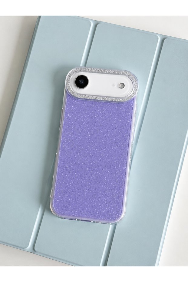 iPhone 17 Air Compatible - Silvery Camera Surround with Thick and Stylish Silicone Colored Sides Case