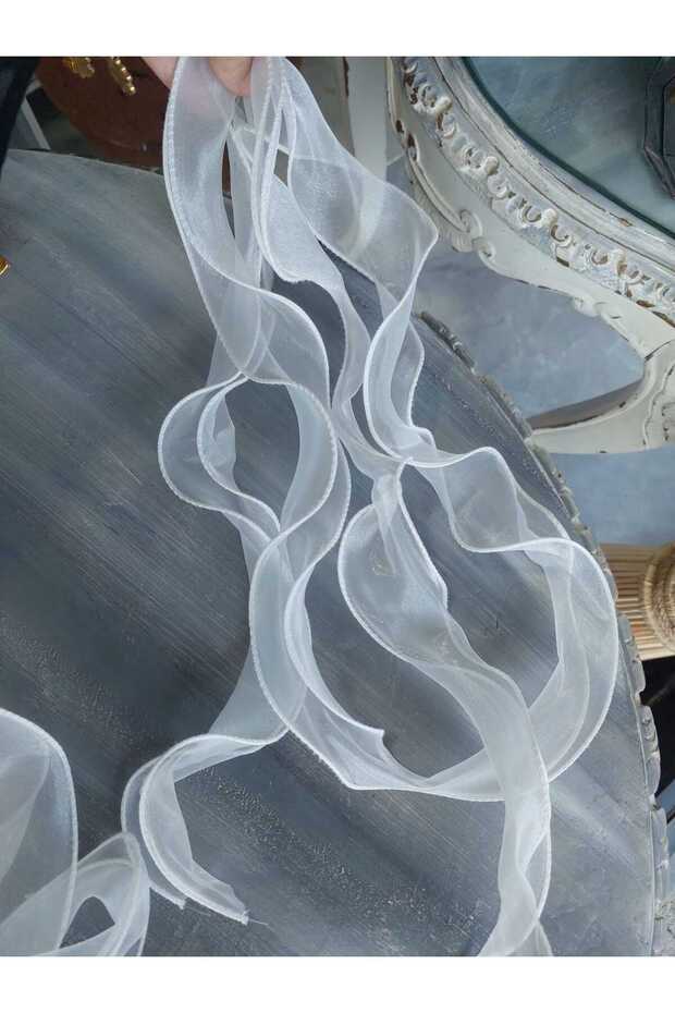 Frilly Tulle Ribbon 2 Mt (10X200 cm), Tulle, Flower Material, Bridal Bouquet