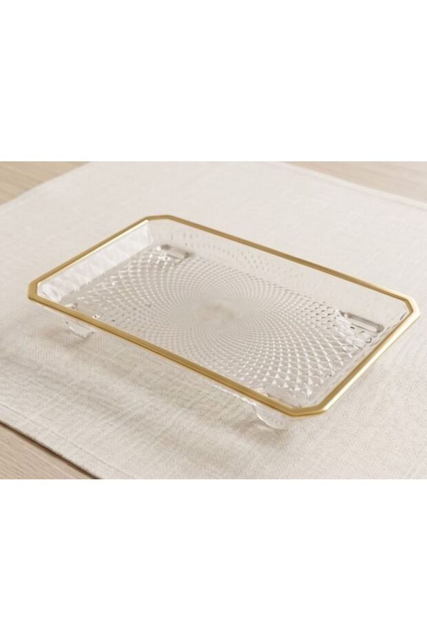 Special Textured Rectangular Coffee Table and Console Serving Tray - 5
