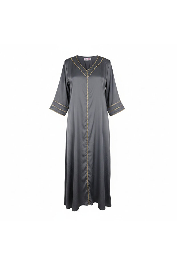 Dar Tuson Women's Charcoal Grey Embellished Tunic Dress
