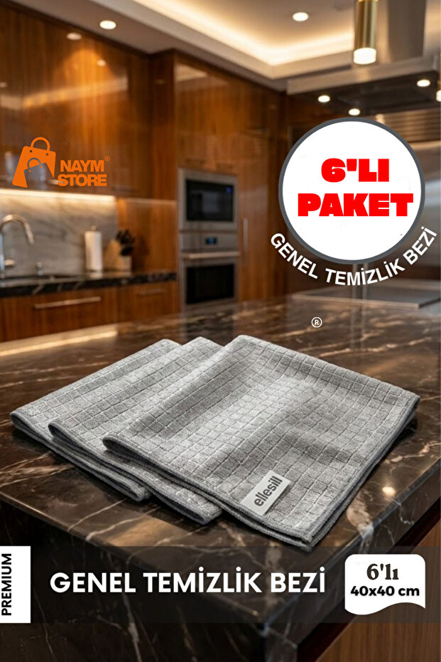 6-Piece Imported Microfiber Magic Cloth Set Glass Kitchen and Cleaning Cloth 40X40