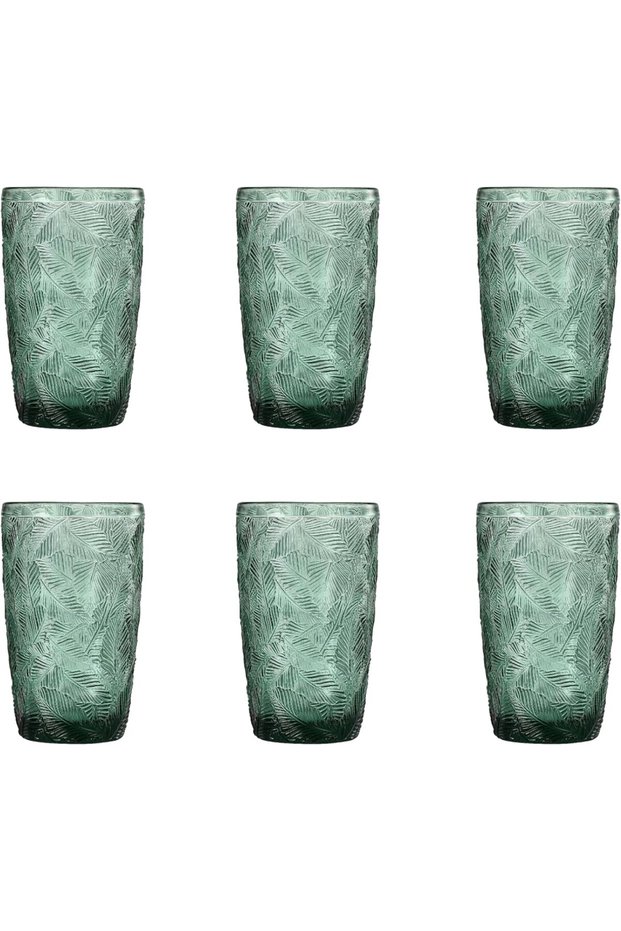 6 Pieces Glasses Cups Drinking Glasses Tumblers Vintage Glassware Set for Juice, Beverages, Beer, Cocktail (C(380ml))